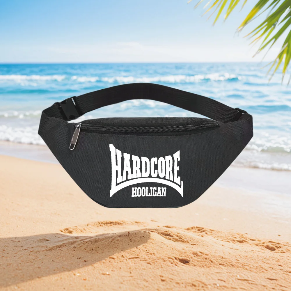 Hardcore Hooligan Waist Backpack Crossbody Chest Bag Street Casual Sporty Fashionable Simple Unique Printed Design