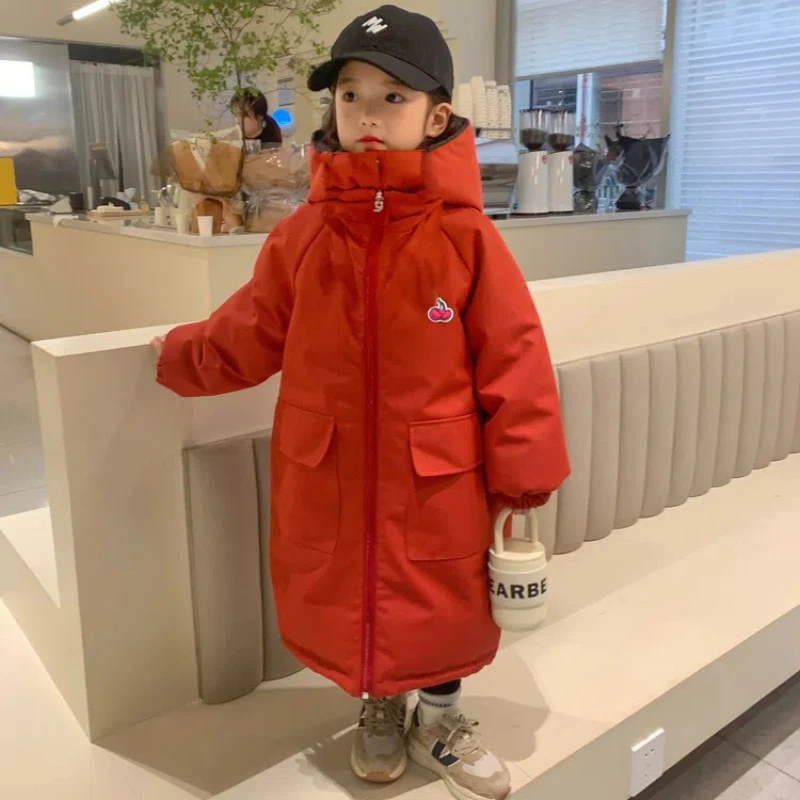 

Children Winter Girls Solid Color Down Jacket 2024 Kids' Keep Warm Clothing Comfortable and Soft Cotton Jacket Clothing