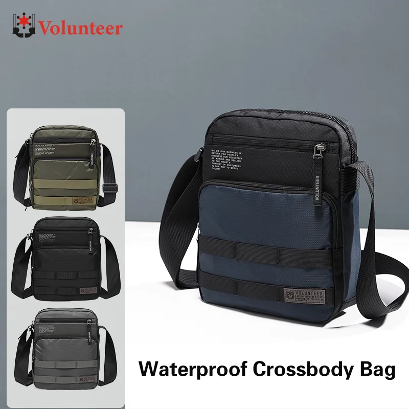 

VOLUNTEER Men's Sling Shoulder Bags Casual Waterproof Outdoor Hiking Climbing Phone Commuter Small Crossbody Bag Man 1829-13