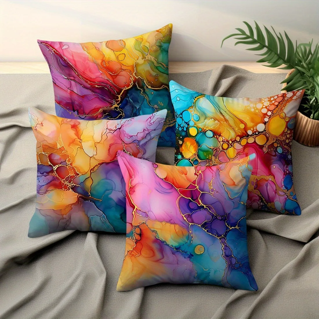 Geometric Art Decorative Pillow Cover Super Soft Polyester Material Living Room Sofa Back Car Pillow Cover Home Decoration view 3