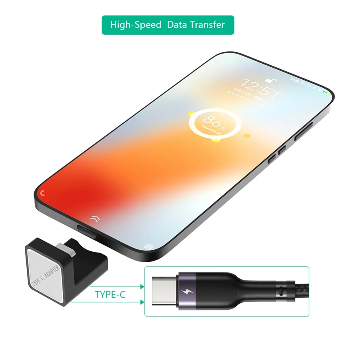 Adaptador USB C tipo C macho a hembra de 90 grados, adaptador de extensión USB-C USB 3,1 tipo C macho a hembra para ordenador portátil y tableta