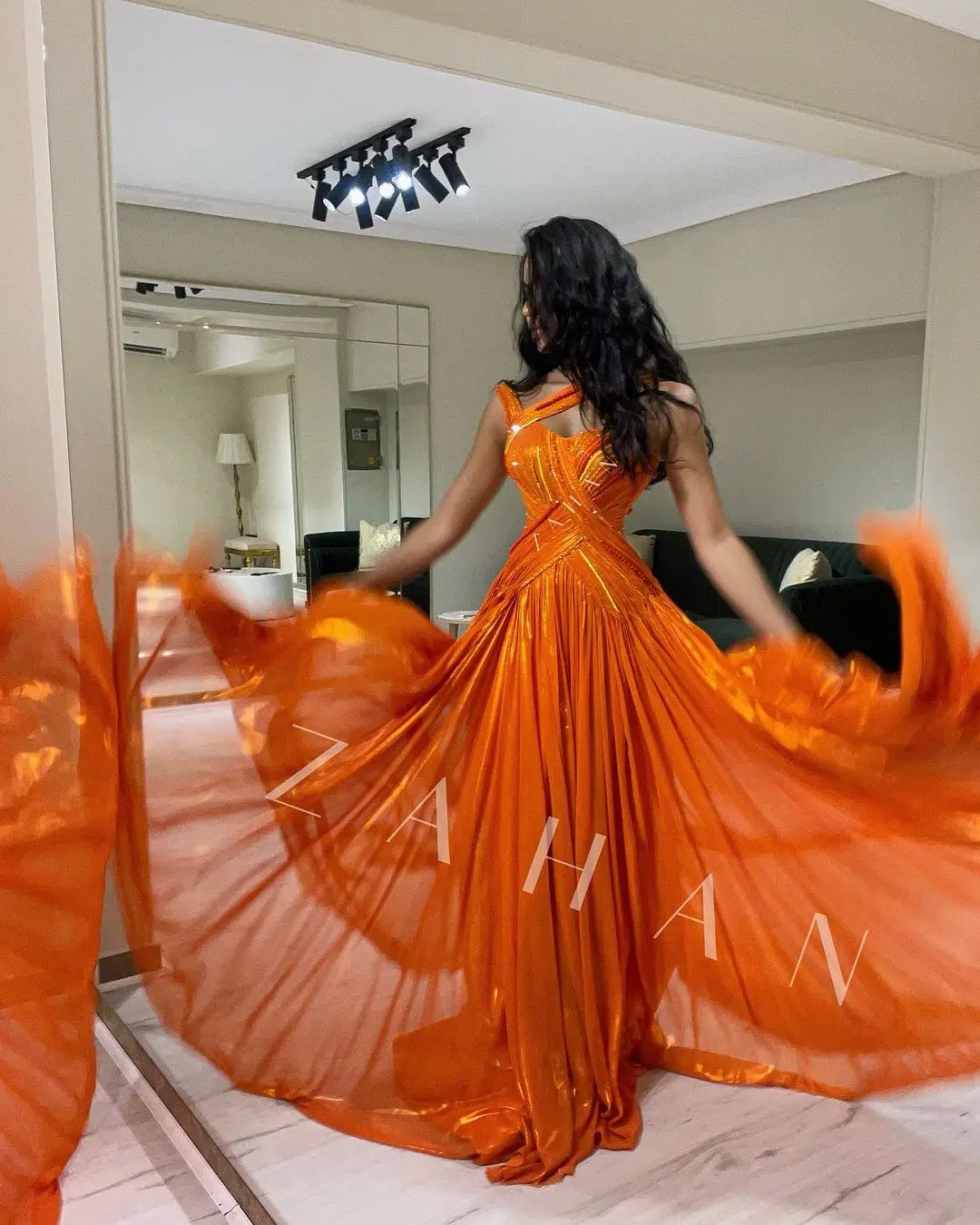 Orange Prom Dresses 2024 Sweetheart Wedding Dress Gala Tulle Long Side Slit Women Party Evening Gowns Sexy Robe de Soiree 2024