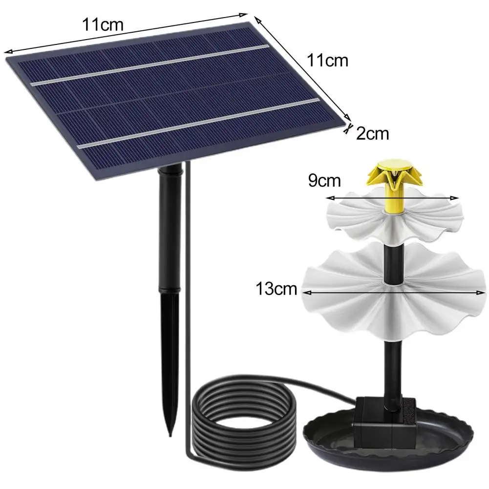 Energy-efficient Water Feature Pump Solar Fountain Pump with Glass Panel Double-sided Filtration Water Level Detection