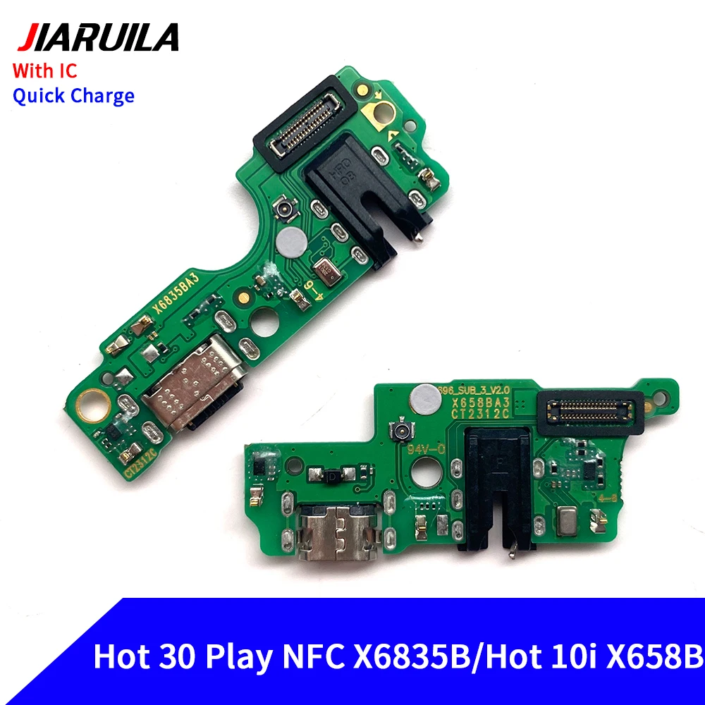 50Pcs，USB Charge Port Jack Dock Connector Charging Board Flex For Infinix Hot 6X 7 10i 11 30 Play Note 10 11 Pro 12 30 Smart 4