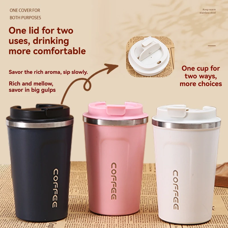 380ML/510ML Stainless Steel Thermo Bottle Sports Water Bottle Car Coffee Cup Vacuum Flasks Keeps Cold and Heat Thermal Mug