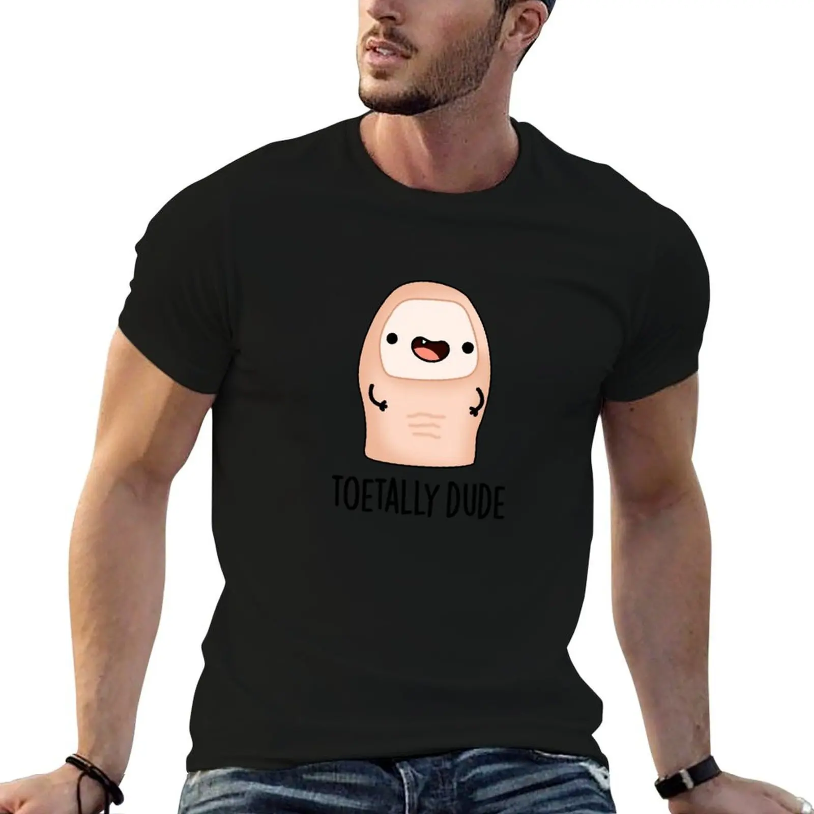 

Toetally Dude Funny Big Toe Puns T-Shirt cotton t shirt pack t shirt man cotton T-Shirt
