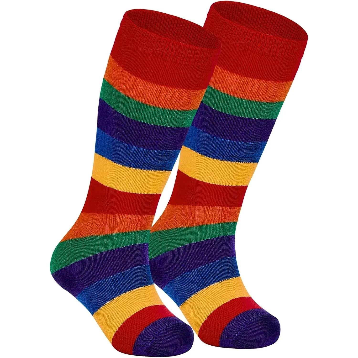 Kinder Socken Mädchen Socken Knie Lässige Mode Regenbogen Gestreiften Druck Knie Socken Kinder Atmungsaktive Baumwolle Mädchen Socken