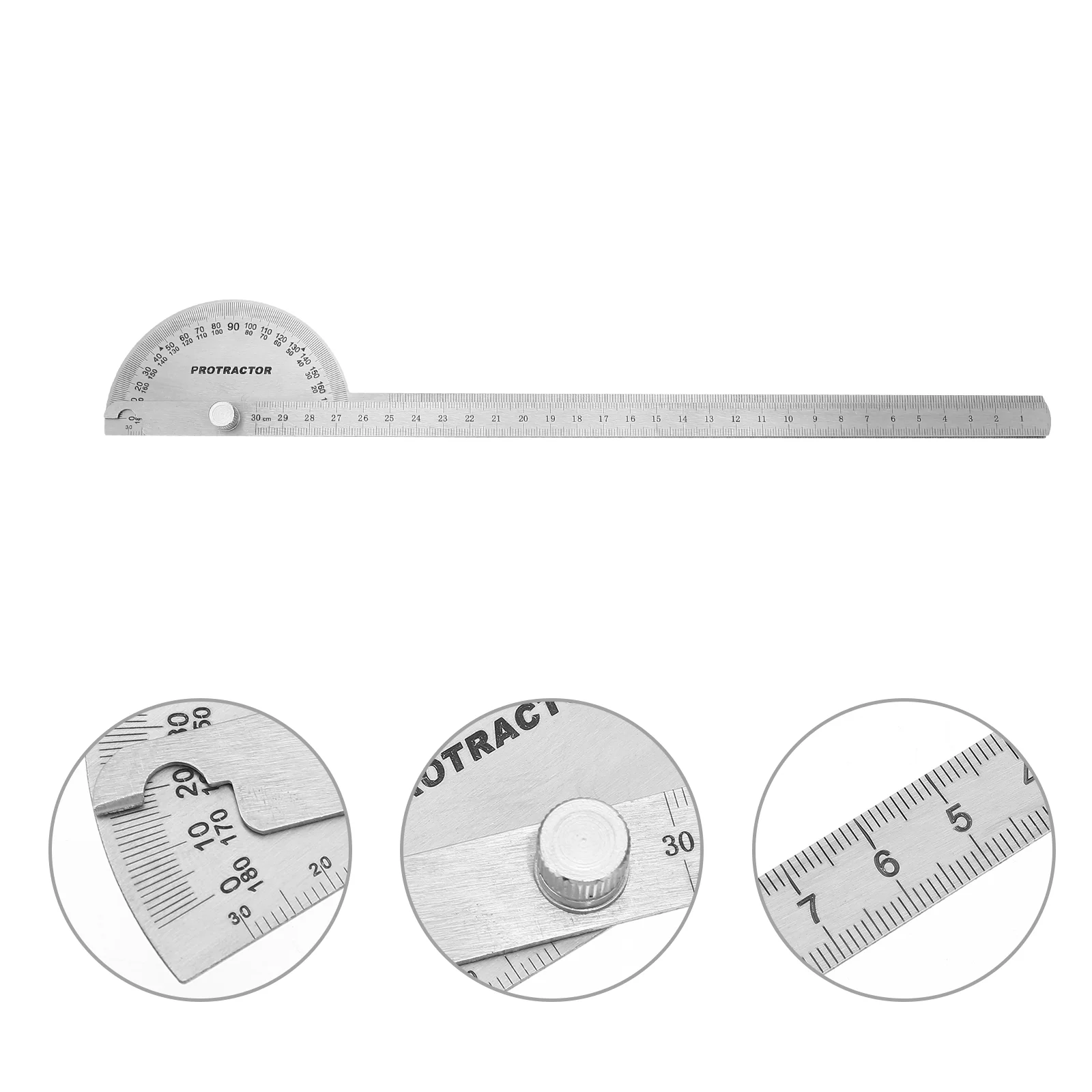 Protractor Angle Measuring Equipment Head Woodworking Ruler Gauge Rotary Tool Stainless Steel Rotating