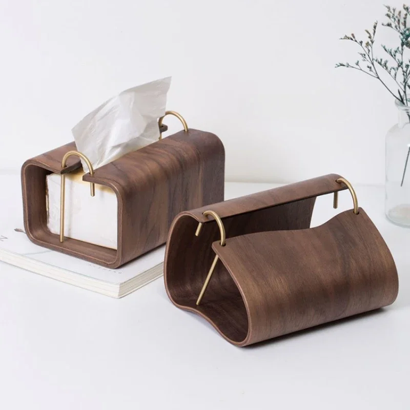 

Wooden tissue box, living room, high-end light luxury creative napkin home bathroom, hotel, homestay