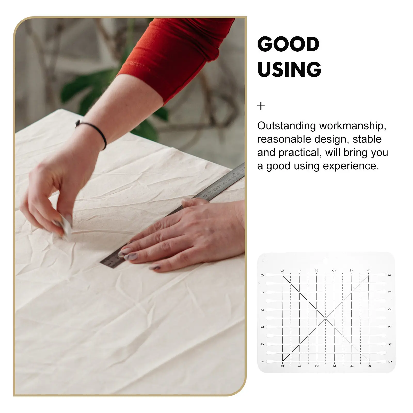 

Acrylic Quilting Ruler 12X12 Inch Clear Patchwork Template For Sewing Crafts Cutting Guide With Marking Lines Multi-Use Sewing