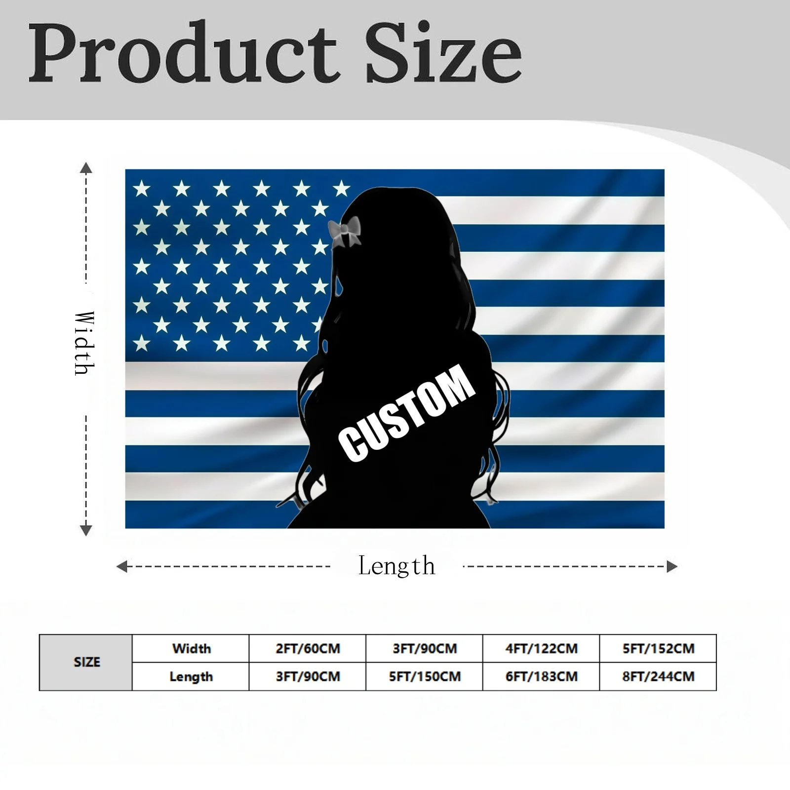 Custom American Flag Personalized Multiple Colors Indoor Outdoor Home Room Decor Party Gift Durable Polyester Flags 4 Eyelets - view 6