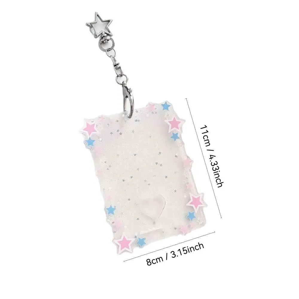 الإبداعية 3 بوصة حامل بطاقة الصور تألق نجوم البسيطة المعبود حامل صور هدية الاكريليك حقيبة قلادة
