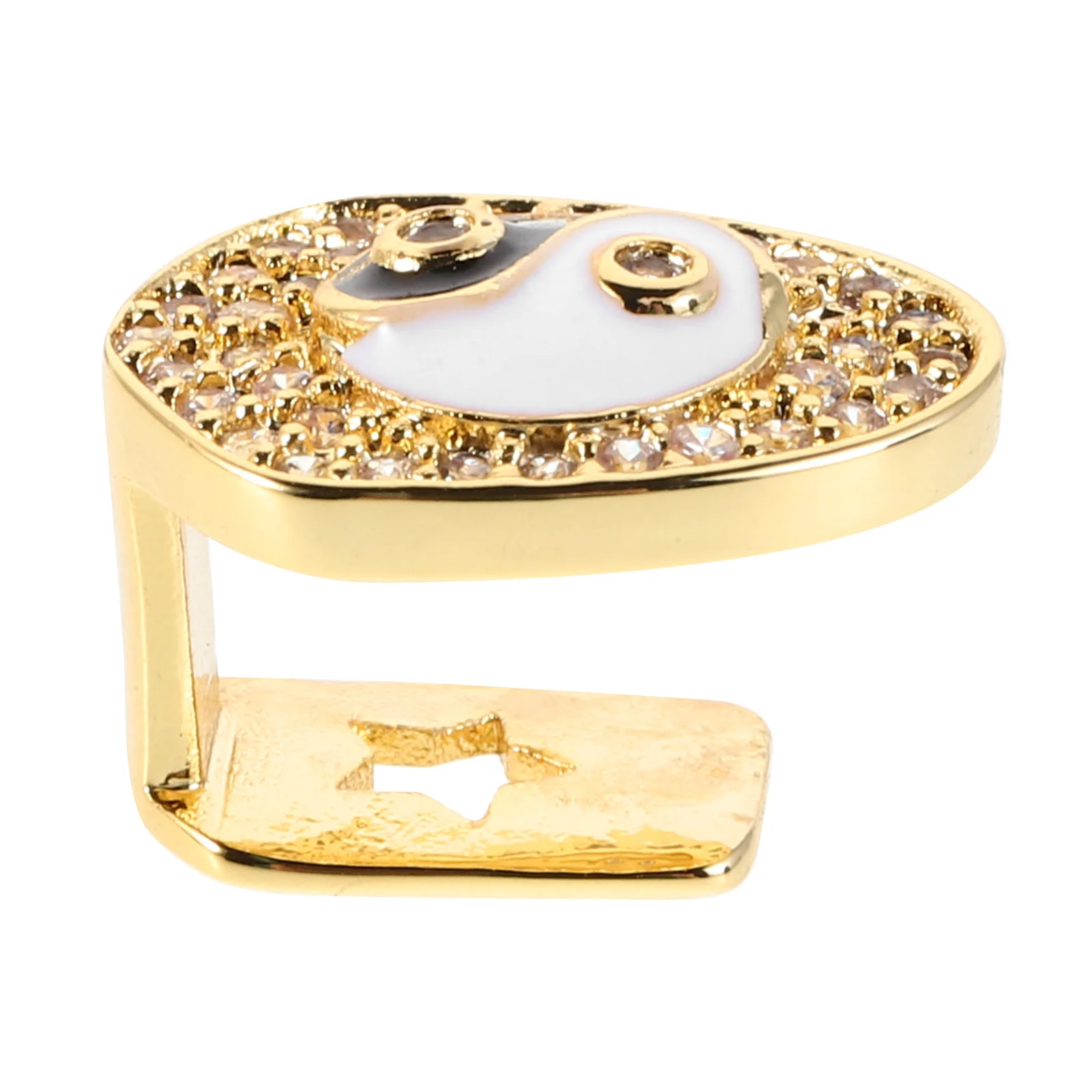 Gorro de dientes Bagua a la moda, colgante de cristal de cobre de Hip Hop, parrillas ostentosas dentales para hombres, joyería de disfraz de Cosplay brillante