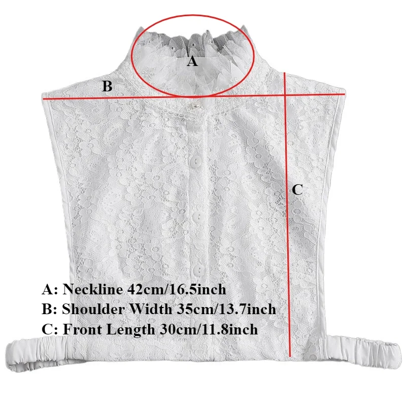طوق كاذبة لسترة الدانتيل الإناث قميص طوق الشيفون الدانتيل وهمية طوق الشيفون للإناث سترة الموضة لباس غير رسمي