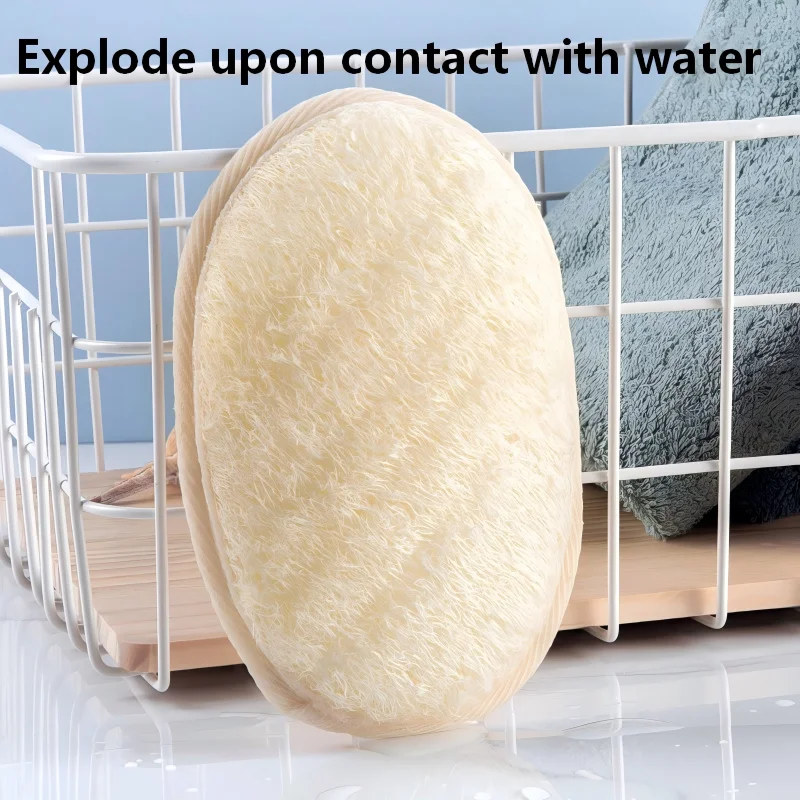 1/2Pcs Natural Loofah Sponge Bath Wipes Scrubbing Sheets Bath Towels Cotton and Linen Dots Loofah Sponge