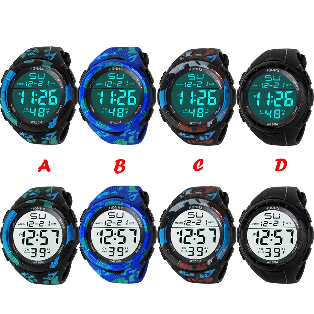 Men Sports Watches Luxury Brand Camouflage Watches Digital Led Wristwatches Outdoor Electronic Watches Relogio Masculino