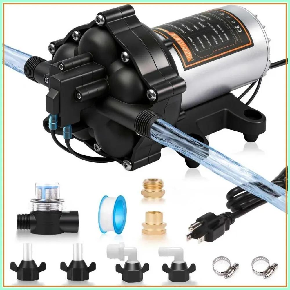 

110V AC Fresh Water Pump 7GPM 70PSI Self-Priming Diaphragm Pump with Pressure Switch for RV Marine Home