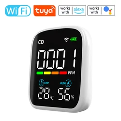 Tuya WiFi Digital LED Display CO Detector Portable Carbon Monoxide Tester Multifunctional Temperature and Humidity Test Meter