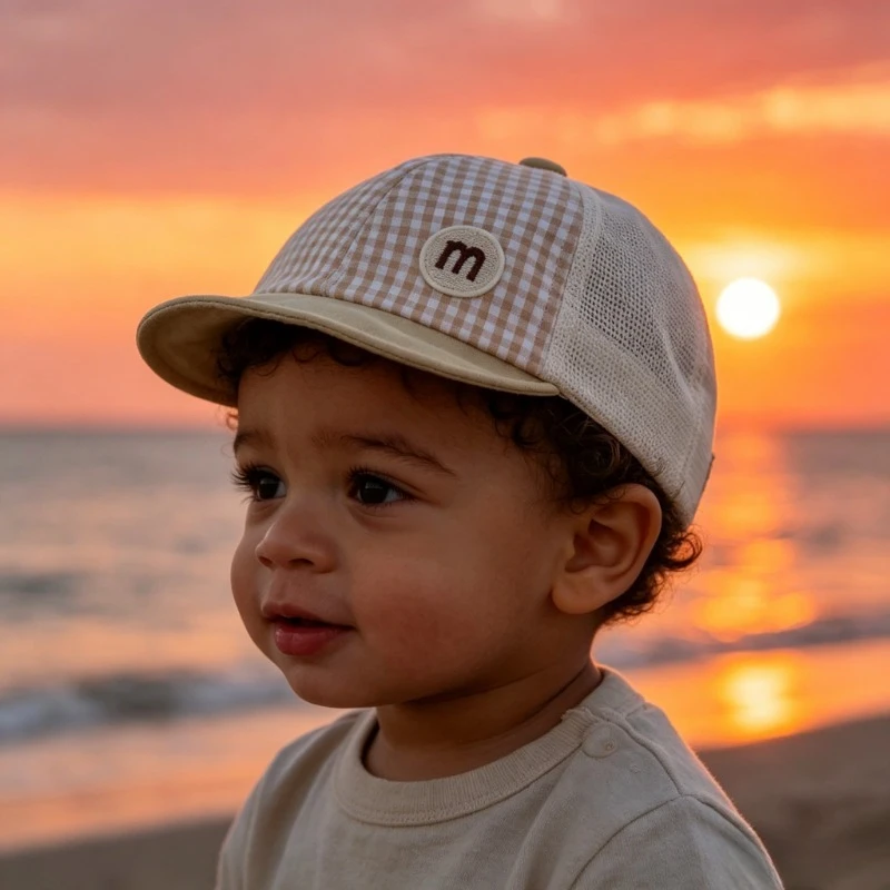 Baby Hat Sun Protection 48-52cm 1-3 Years Boys Toddler Girls Hats Summer Soft Brim Baseball Cap Mesh Breathable Thin Kids Cap view 4