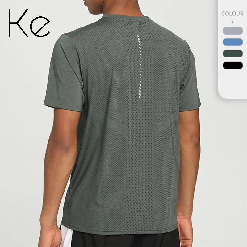 

KE656 nylon quick-drying t-shirt men fitness running round neck summer new sports short sleeves t-shirt sport