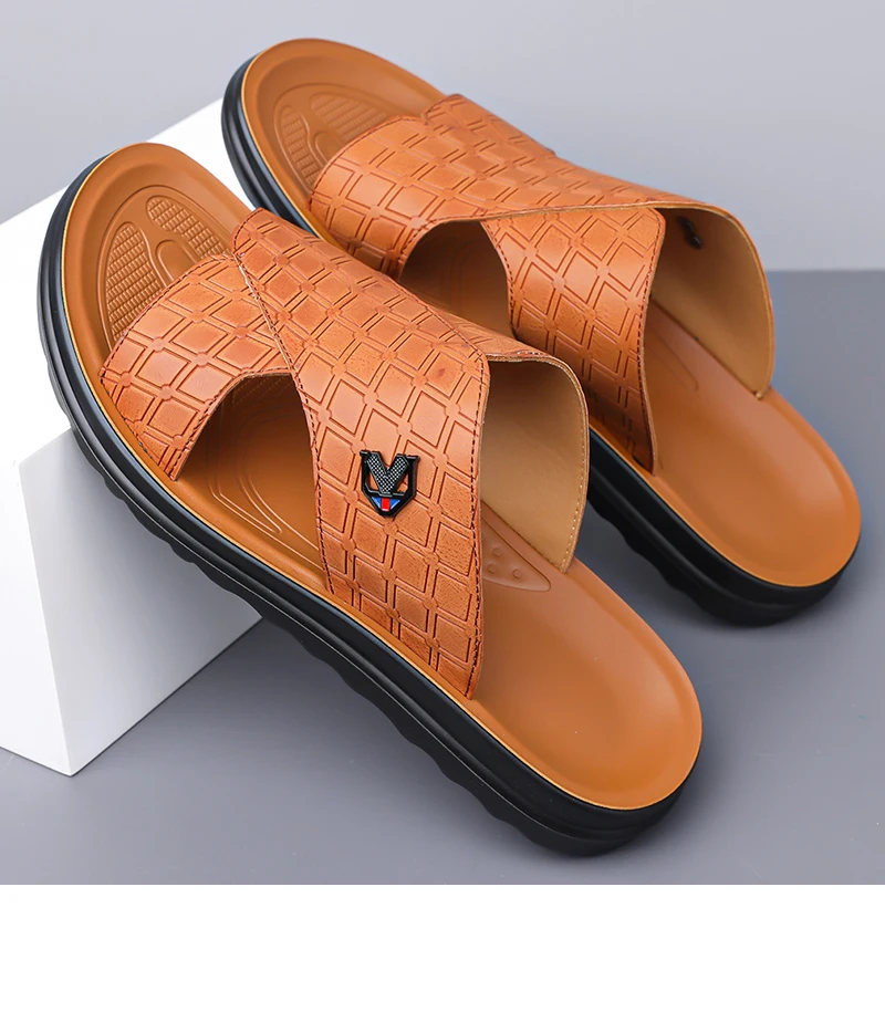 Herren Sommer Outdoor Slip-On Hausschuhe Rutschfeste Weiche Sohle Freizeitsandalen zum Fahren und für den Strand -9023 – Detail 14