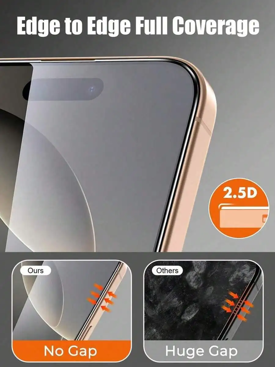 5 قطع واقي شاشة من الزجاج المقوى عالي الدقة متوافق مع هاتف IPhone 17/17 Pro/17 Pro Max/17 Air11/12/13/14/15/16 Plus