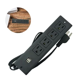 Power Strip OUTPUT Desk table 2 USB 1A 2.1A  4 Outlet Surface Mountable Recessed Furniture Charger SPT2 SJT 3CX16AWG 3CX14AWG