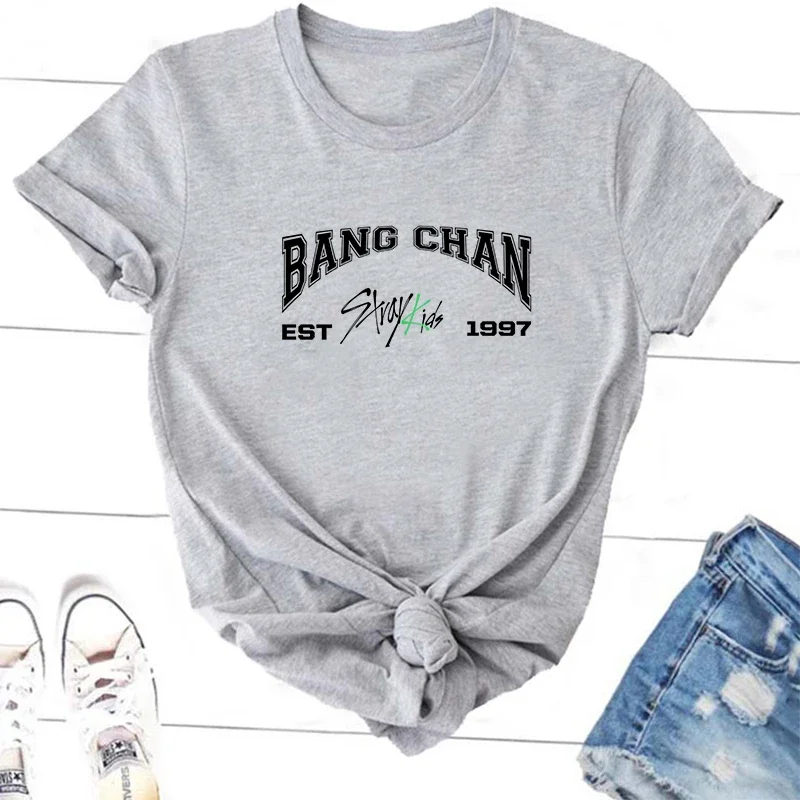 Stray Kids Members T-Shirts Korean Streetwear Tshirt Kpop Concert Graphic Tee SKZ Bang Chan Changbin Lee Know Group Music Tshirt