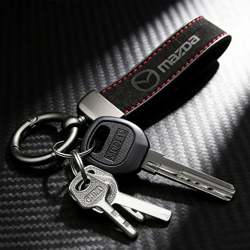 Leder-Autoschlüsselanhänger Metall-Leder Mazda 2 3 5 6 Cx5 Cx9 Cx7 Cx4 Cx3 Cx30 Mx5 Mx3 Bk Zubehör Auto-Styling – Detail 8
