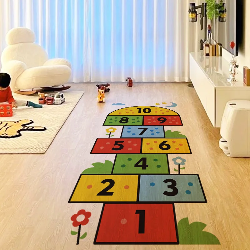 kids room number jump game floor sticker self adhesive baby nursery bedroom decor cartoon wall decal