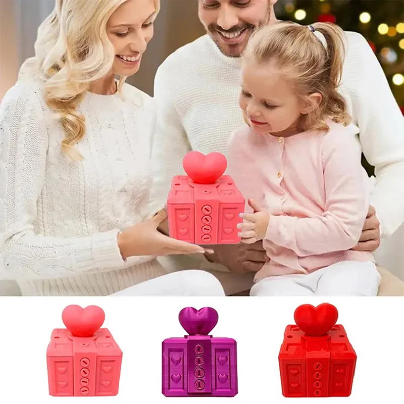 3d Printed 2025 Valentine's Day Heart Gift Box With Screws Surprise Wedding Ring Box for Woman Annoying Gift Box