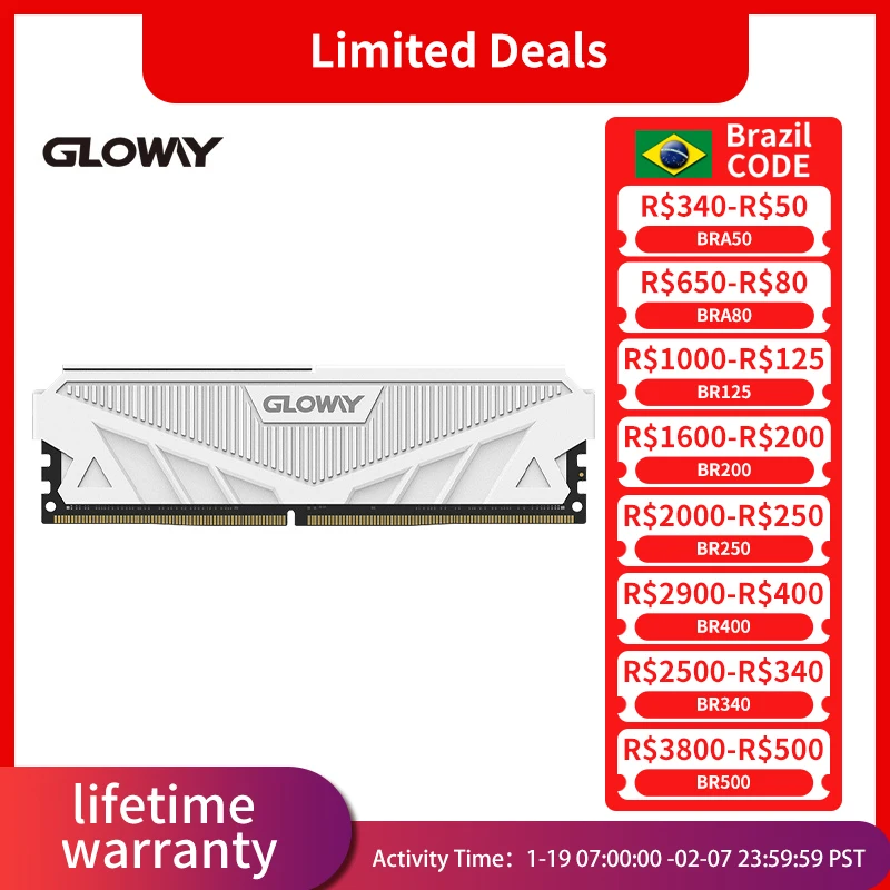 Gloway Memoria Ram DDR4 8 GB 16 GB 3200 MHz 3600 MHz Desktop Memoria DDR4 Dual Channel Ram für Computador PC