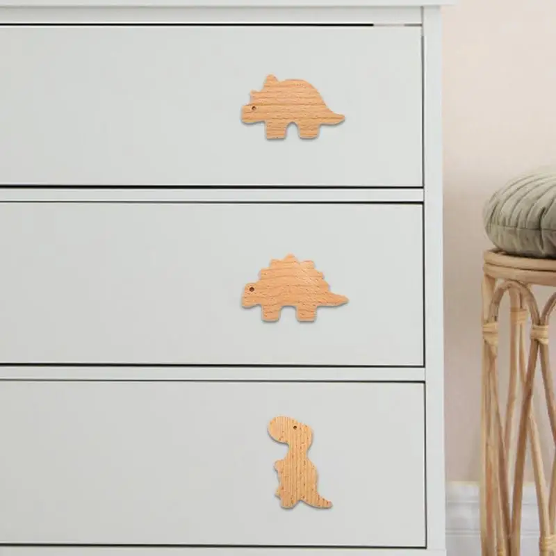 Wooden Animal Drawer Knobs Dinosaur Wooden Drawer Dresser Knobs For Baby Unique Wood Knob Delicate Wooden Drawer Knobs