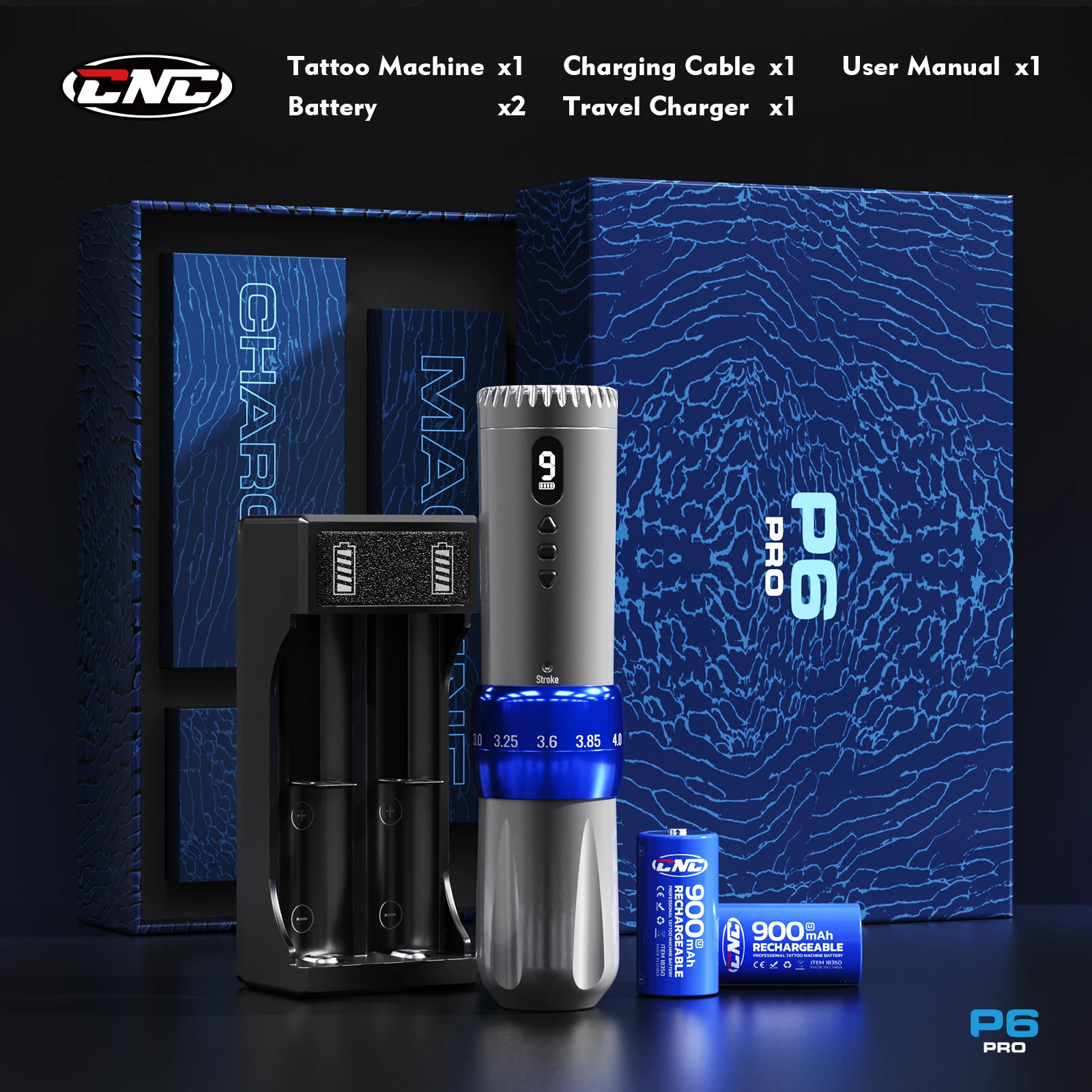 

Тату-машинка P6 Модернизированная полая чашка с регулируемым ходом Ручка для татуировки Серый интерфейс Type-c Перманентный макияж Боди-арт Татуировки