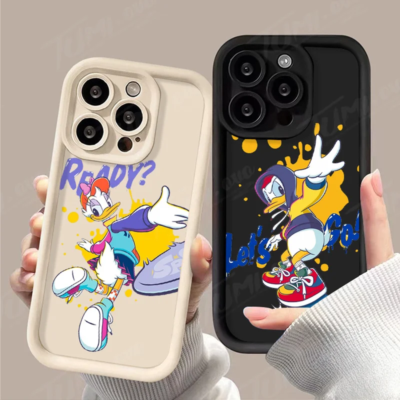 Disney Daisy Donald Duck Matte Phone Case for iPhone 14 15 Pro Max 13 12 11 X XS XR 7 8 Plus SE 2020 Shockproof Silicone Cover