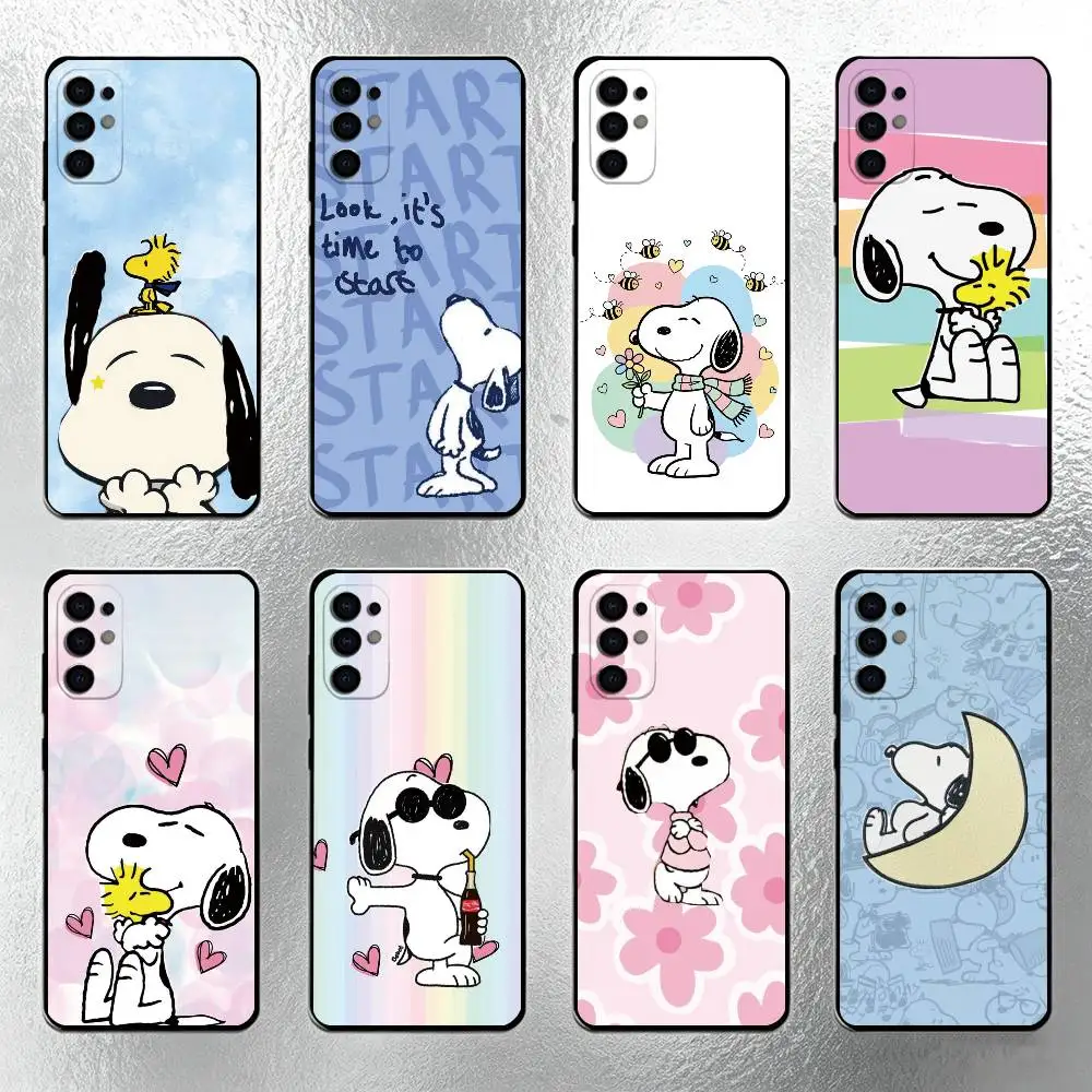 Cute S-Snoopys Phone Case For Samsung S25,S24,S21,S22,S23,S30,Ultra,S20,Plus,Fe,Soft Silicone Black Cover