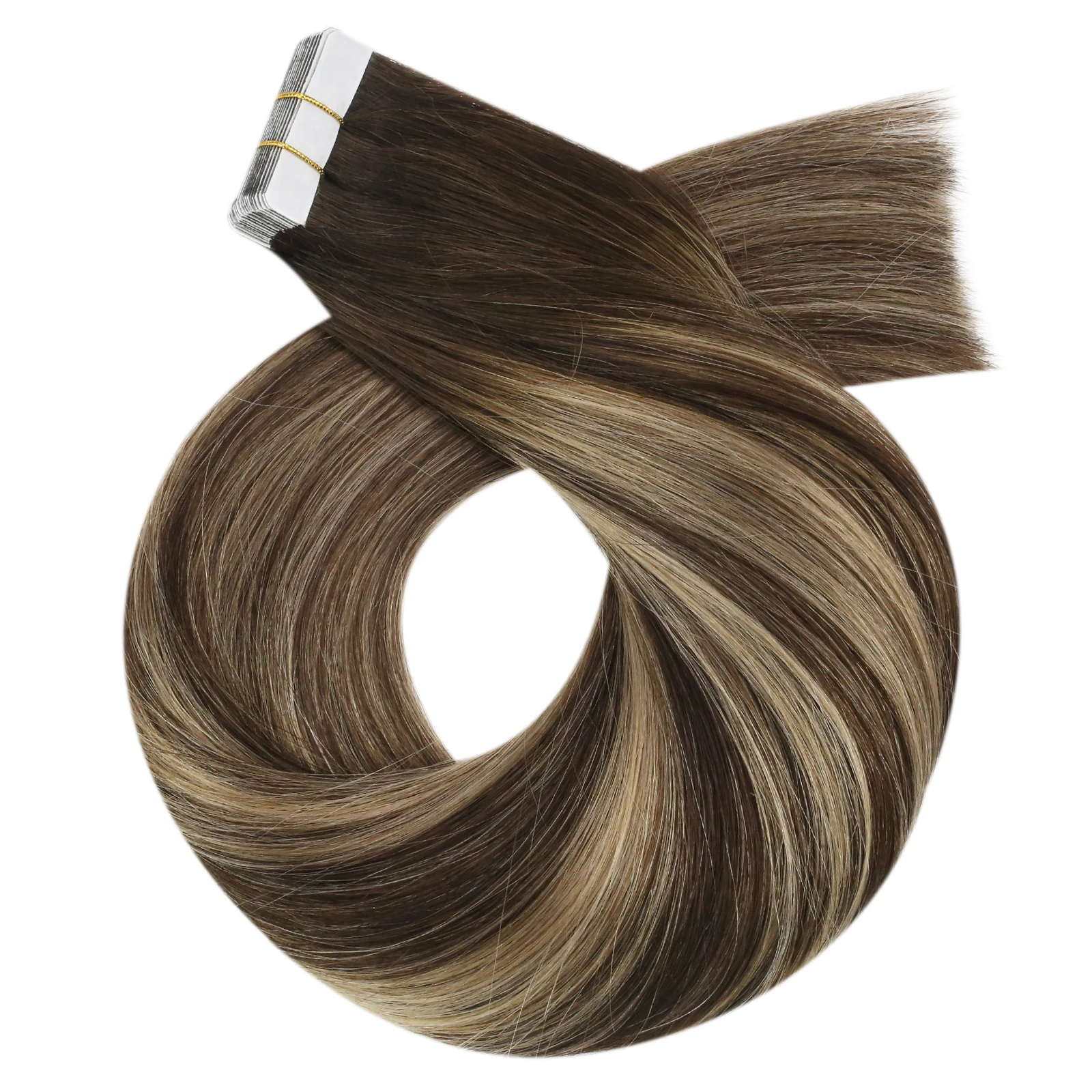 Moresoo Human Hair Extensions Tape In Onzichtbare Balayage Hair Extensions 50G Machine Remy Rechte Tape In Natuurlijke Steil Haar haarextensions echt haar