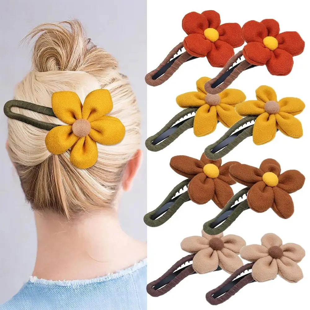 Grandes clipes de cabelo liso para meninas, flor curvada, presilhas de cabelo francês, Concord Flat Hair Accessories, Hot