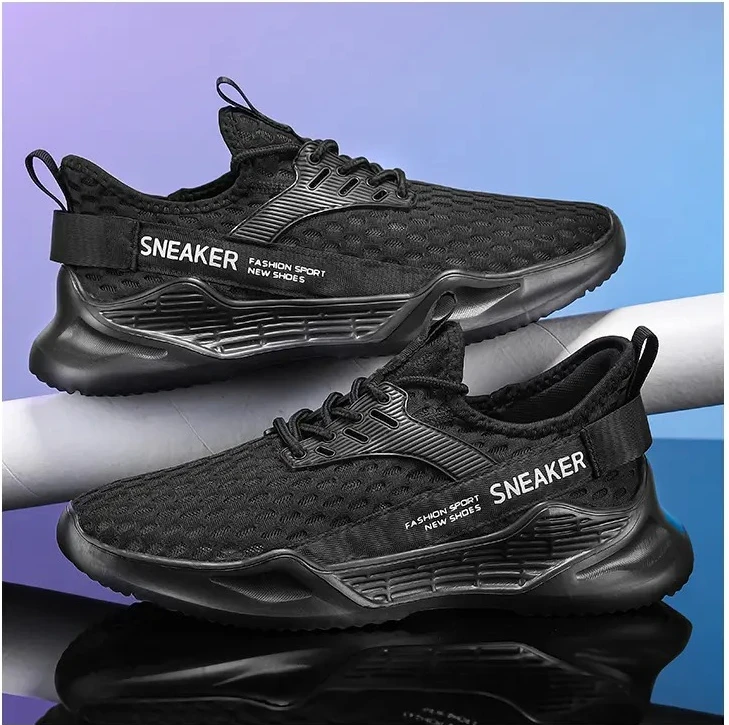 

Новая мужская дышащая спортивная обувь с сетчатой поверхностью - повседневная и легкая мужская обувь для бега.