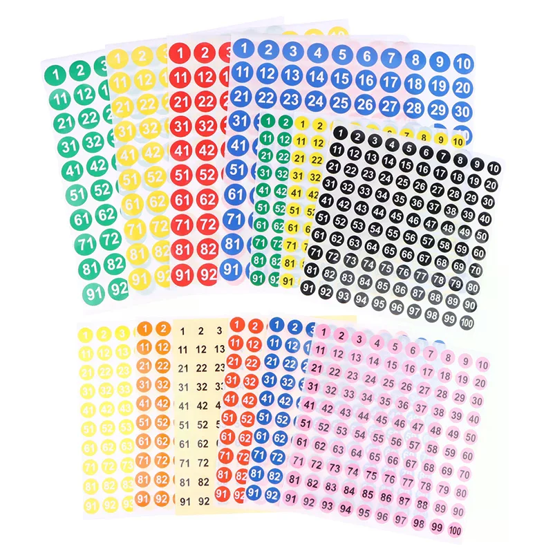 5 Sheets Number Stickers 1-100 Label Number Sticker For Diy Craft Nail Polish Glue Bottle Scrapbooking Diary Stationery