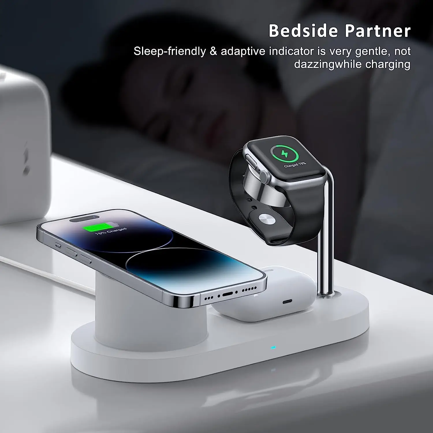 

3-in-1 Magnetic Suction Wireless Charger for Iphone 16 15 Fast Charging Stand Earphones Watches Wireless Adapter Custom