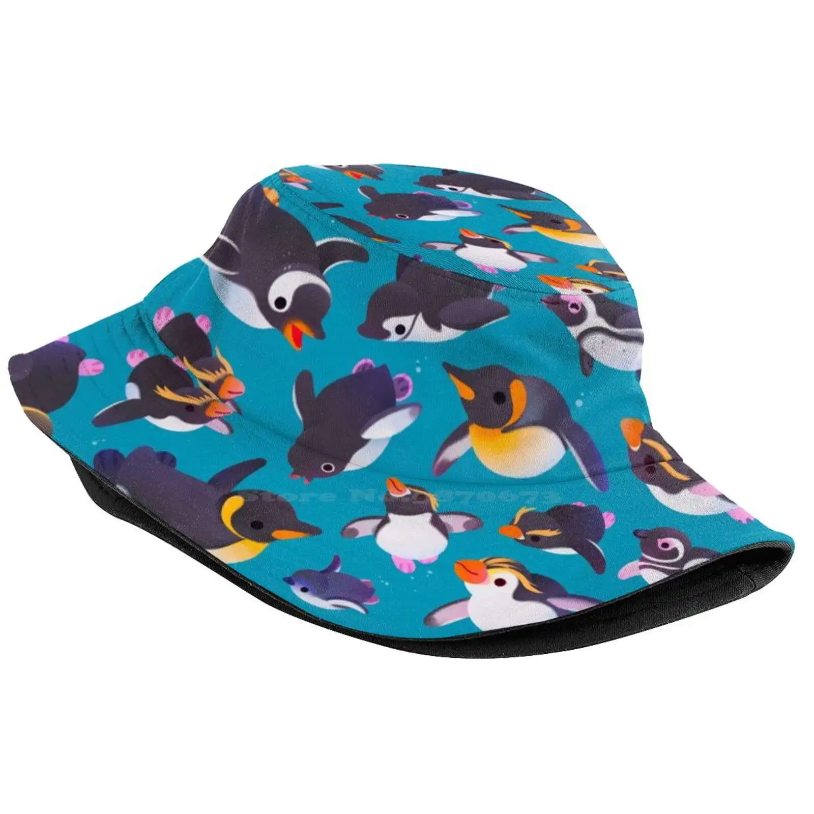 Penguin Day Sun Cap Fisherman Hat Bucket Hats Pikaole Marine Bird African Penguin Adelie Penguin Emperor Penguin Fiordland