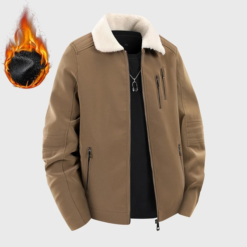 

New Fashion Men Fleece Warm Casual Down Jackets Winter Coats Quality Male Multi-pockets Thicker Parkas Cargo Jackets Size 3XL