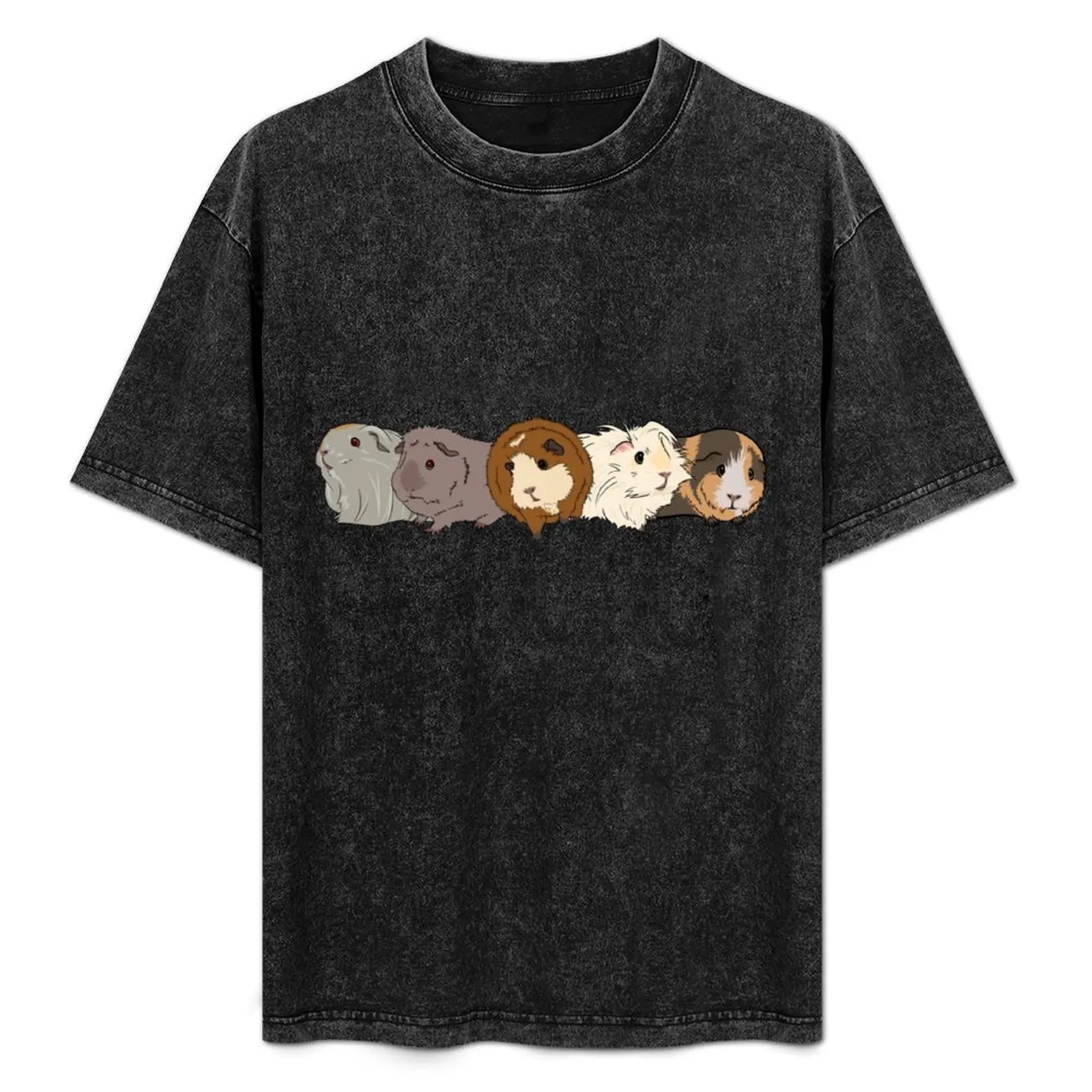 Cartoon Guinea Pig Group T-Shirt Casual Loose Daily Wear T-Shirt