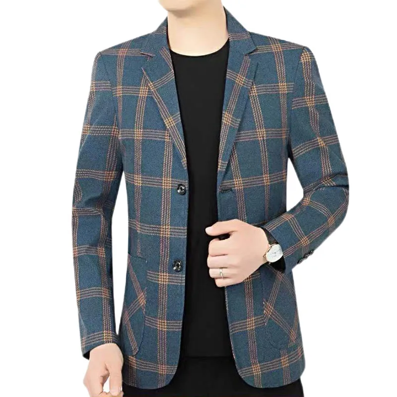 

Blazer's New Men's Fashionable Business Wedding Banquet Casual Hosting Dress Showcases A High-end Middle-aged Gentleman Blazer
