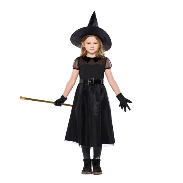

Halloween Black Mesh Little Witch Children's Role Play Costume