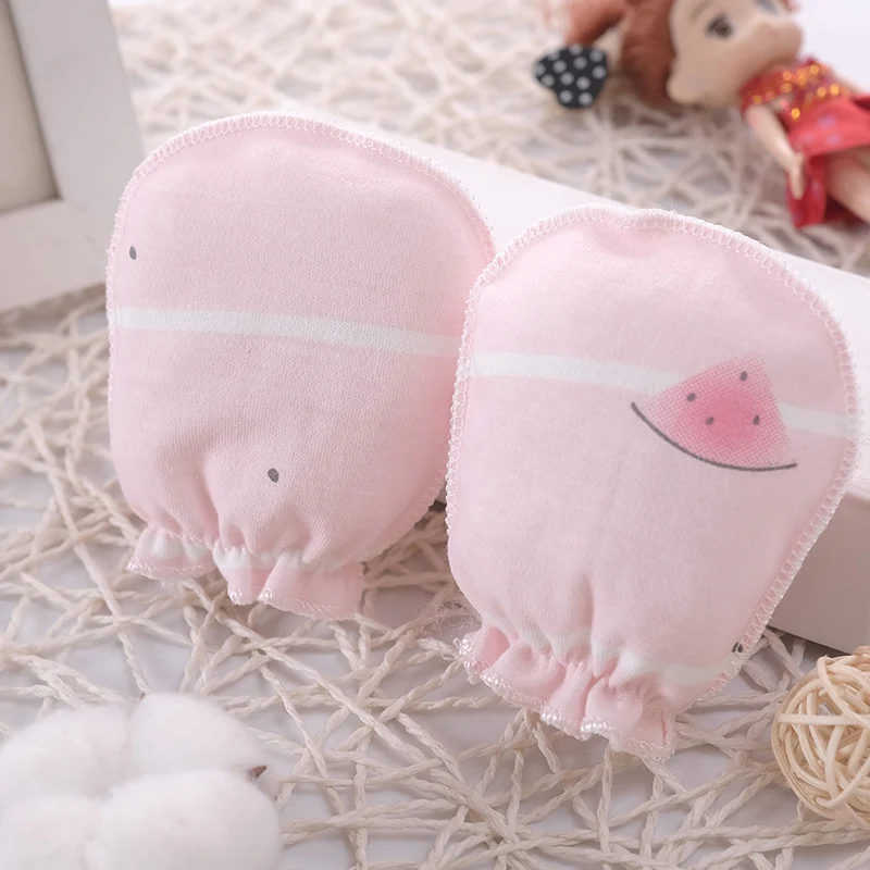 100% Cotton Newborn Mittens Cotton Soft Face Anti-Scrath Baby Gloves Spring Summer Autumn Winter 0-3 Months Baby Accessories