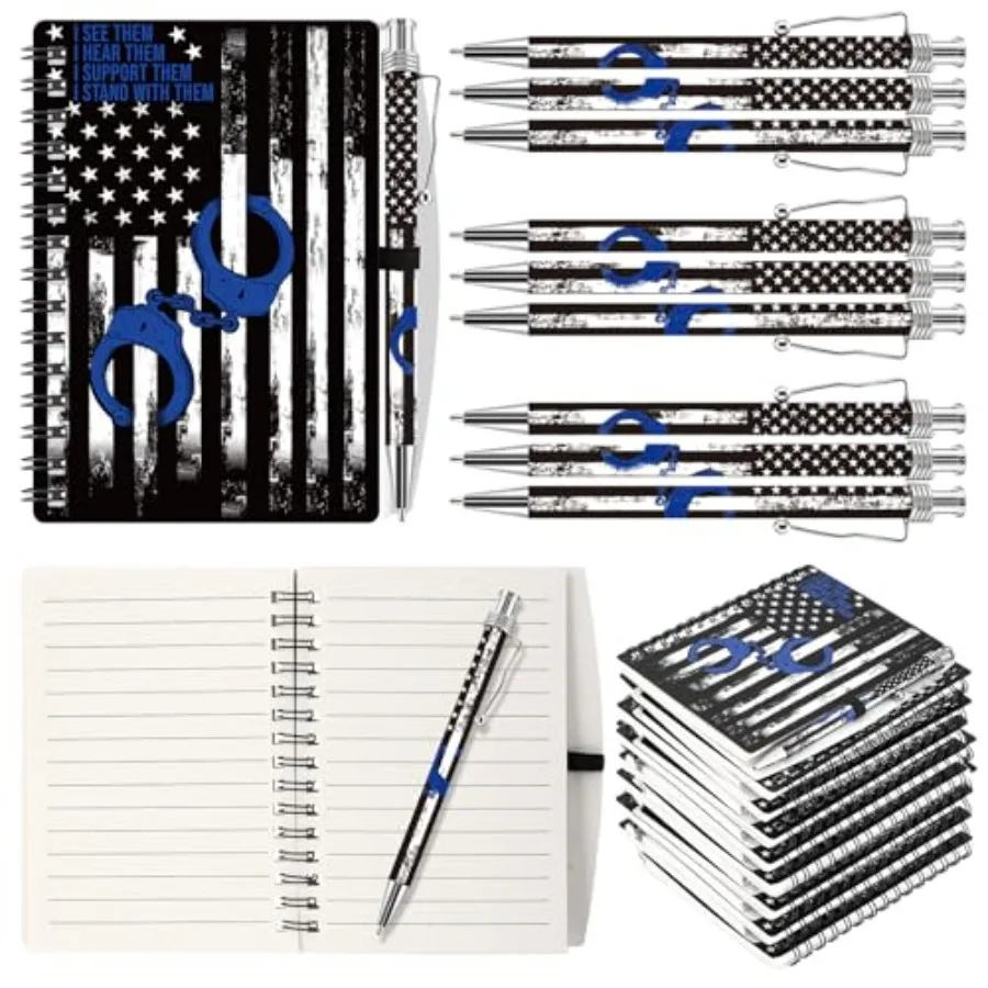 

Set Police Week Gifts Bulk Correctional Officer Thank You Gifts Notebook and Ballpoint Pen Police Academy Graduation Law Enforc