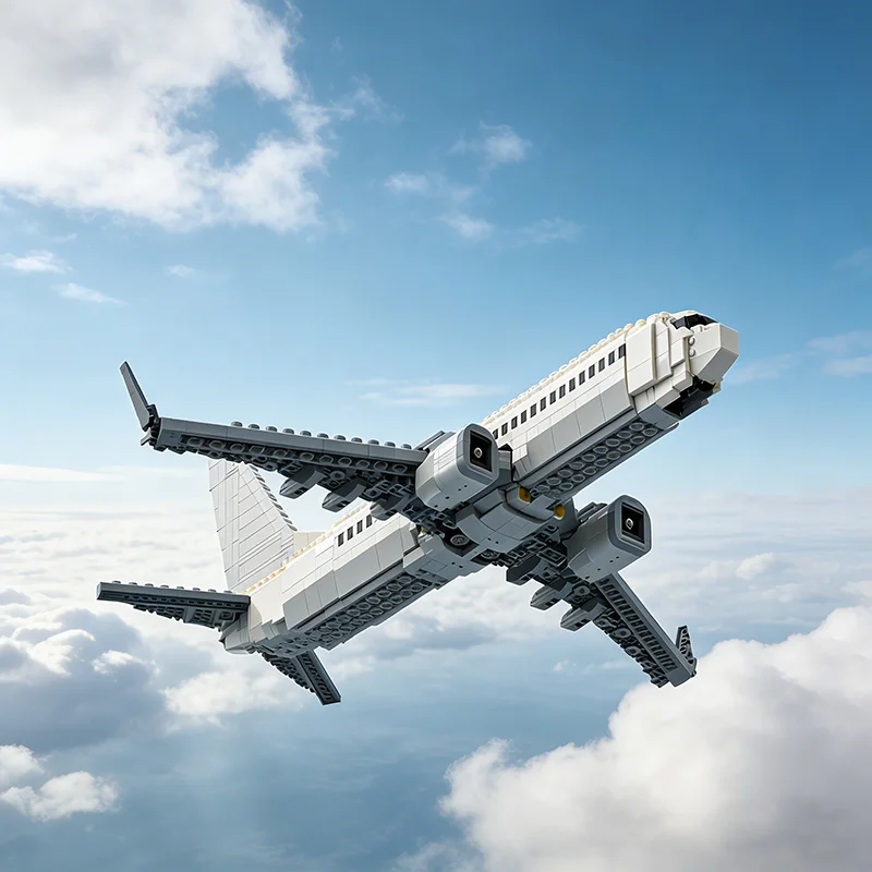 2673 pièces de briques d'avion Boeing 737-800 MOC, blocs de construction modulaires personnalisables, technologie de briques, jouet simple à monter soi-même pour enfants, cadeau de Noël