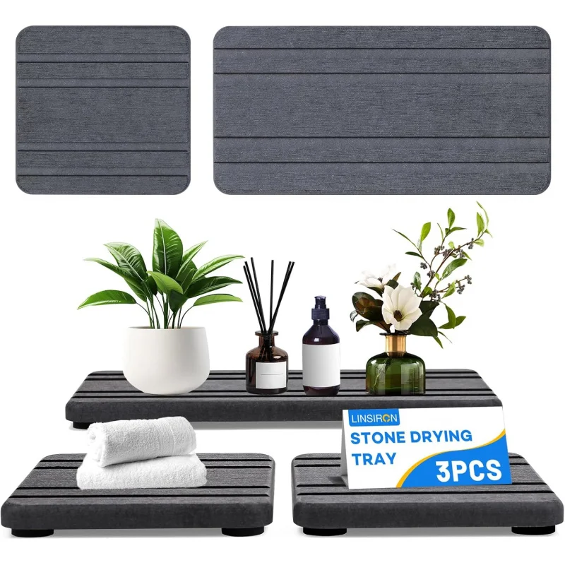 

3PCS ,Water Absorbing Tray,Countertop Fast Drying Counter Trays,Stone Quick Dry,3.94x7.87 Inch and 3.94x3